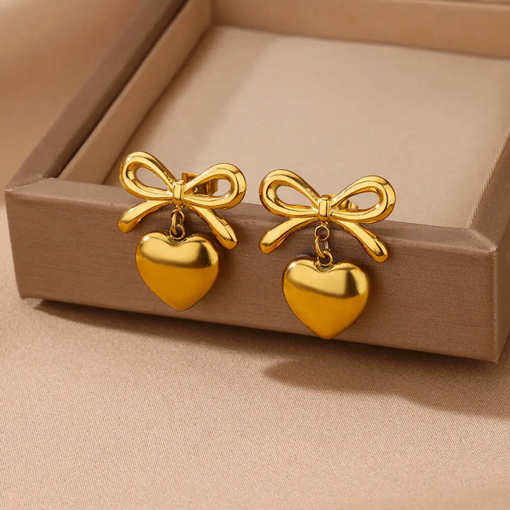 Belle Drop Gold Earrings - London Lake