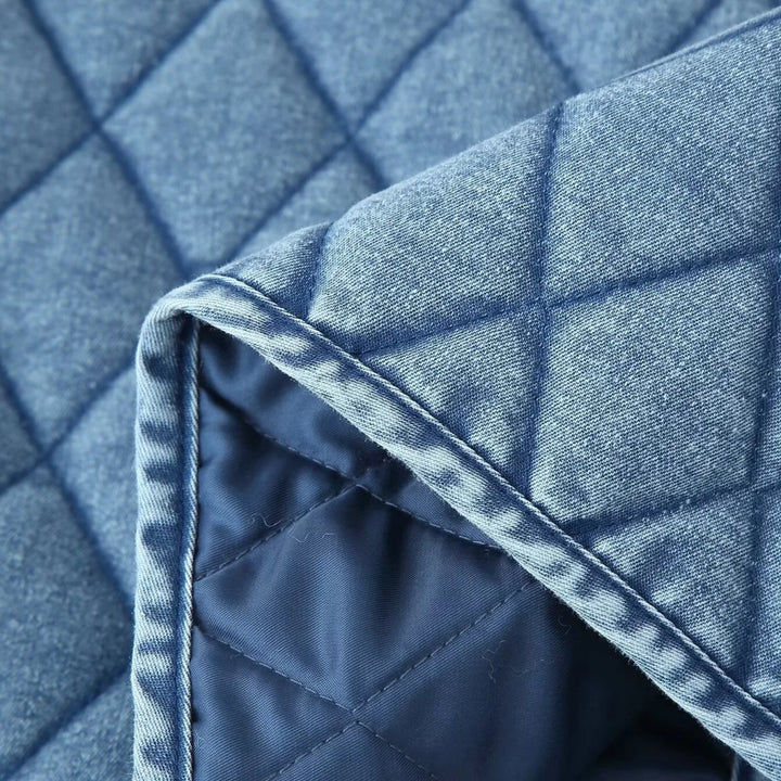 Quilted Denim Jacket - London Lake