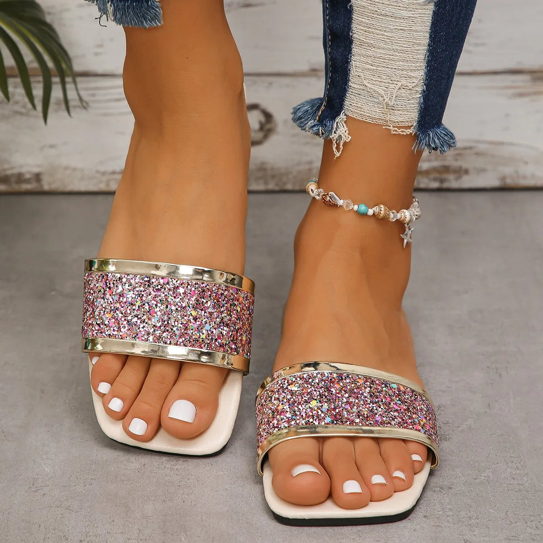 Glitter Charm Sandals - London Lake