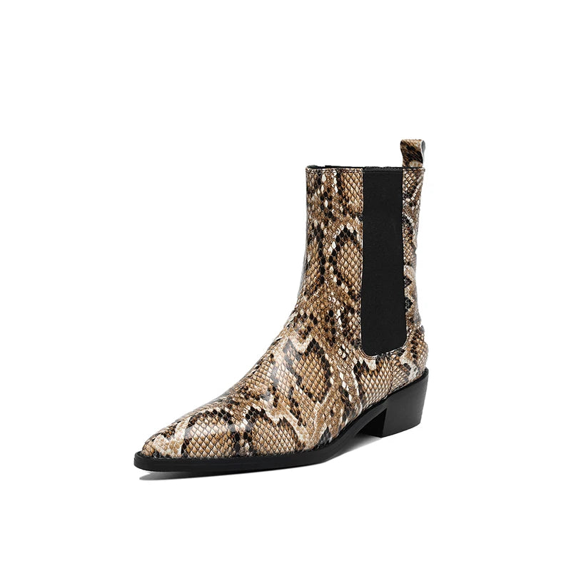 Aspen Snakeskin Leather Boots - London Lake