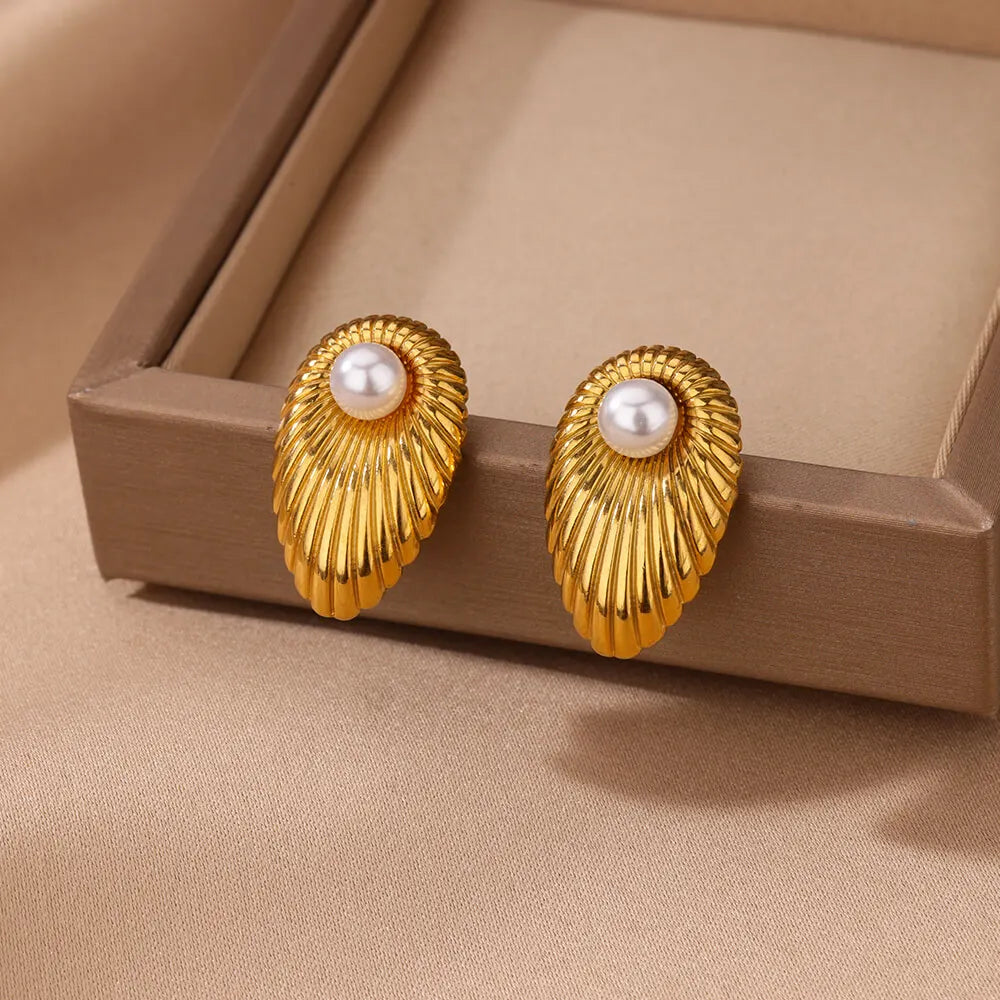 Belle Drop Gold Earrings - London Lake
