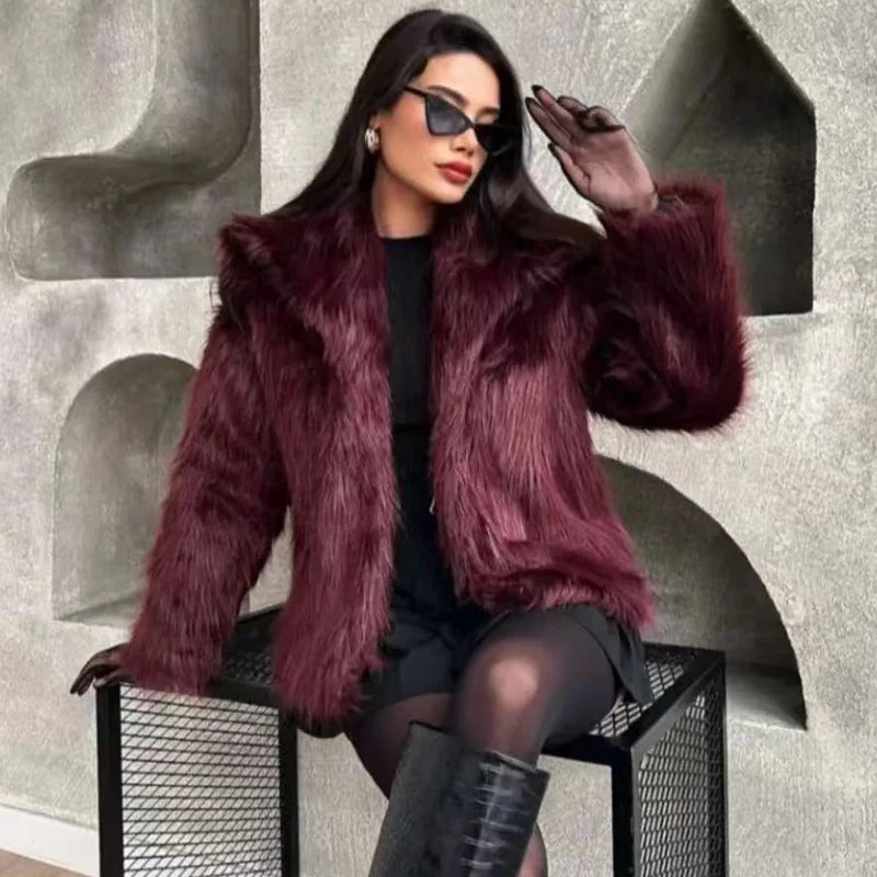 Alpine Grace Faux Fur Coat - London Lake