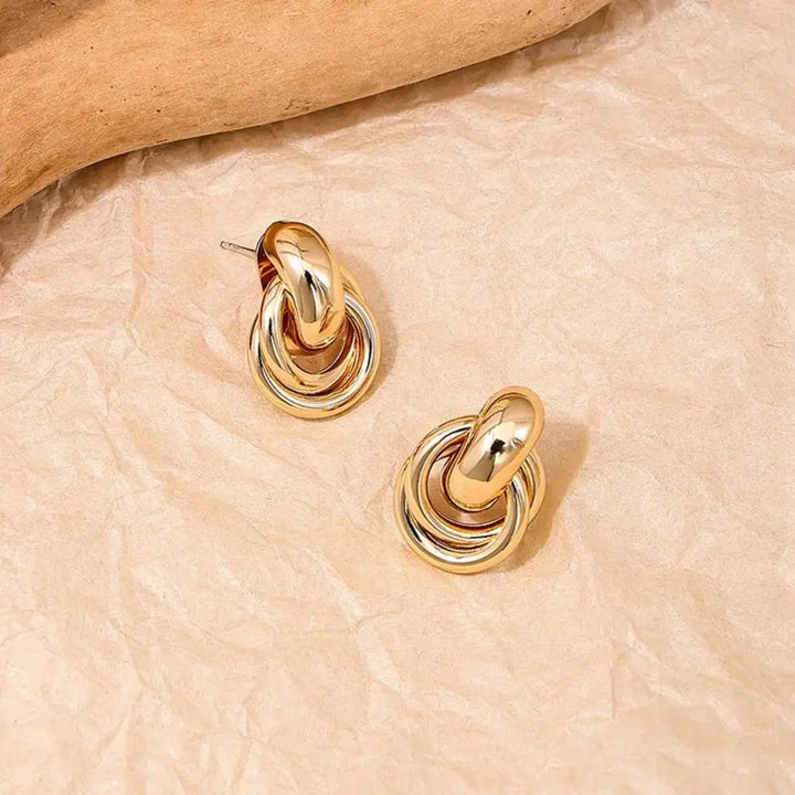 Geometric Knot Stud Earrings - London Lake