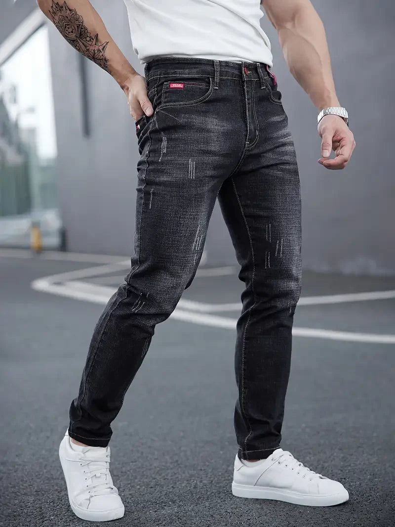 Derek Distressed Skinny Jeans - London Lake