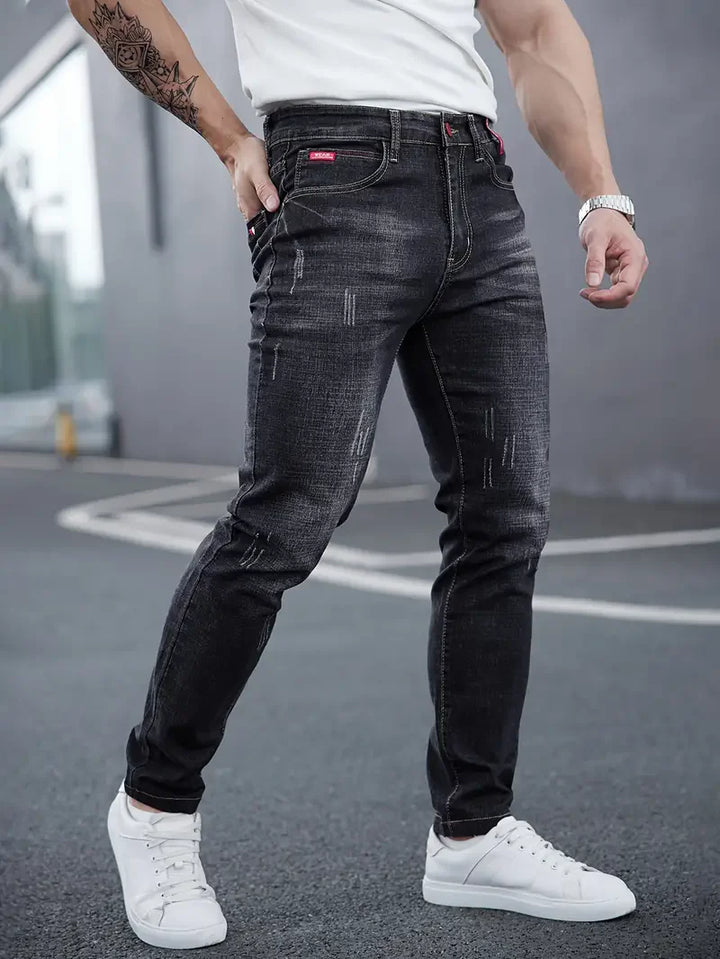 Derek Distressed Skinny Jeans - London Lake