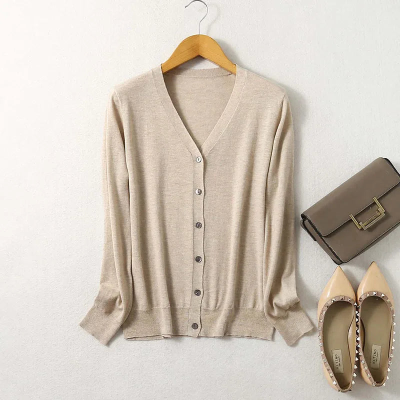 Mulberry Silk Cashmere Blend Cardigan - London Lake