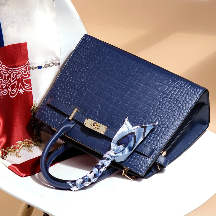 Astoria Leather Handbag - London Lake