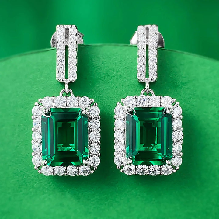 Lab-Grown Emerald Dangle Earrings - London Lake