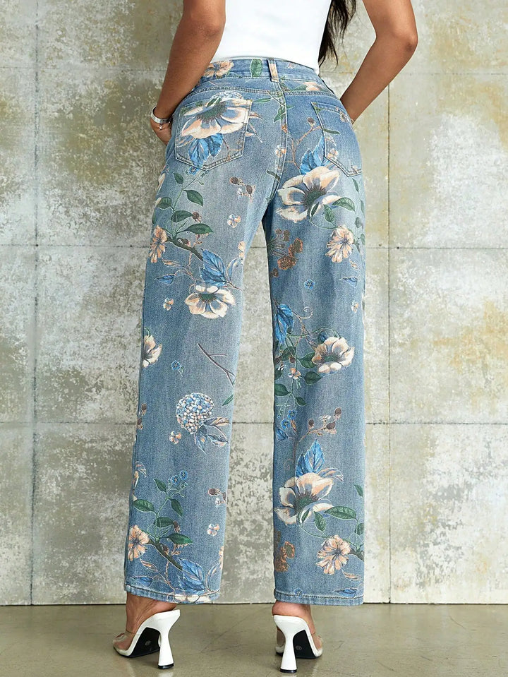 Alice Floral Jeans - London Lake
