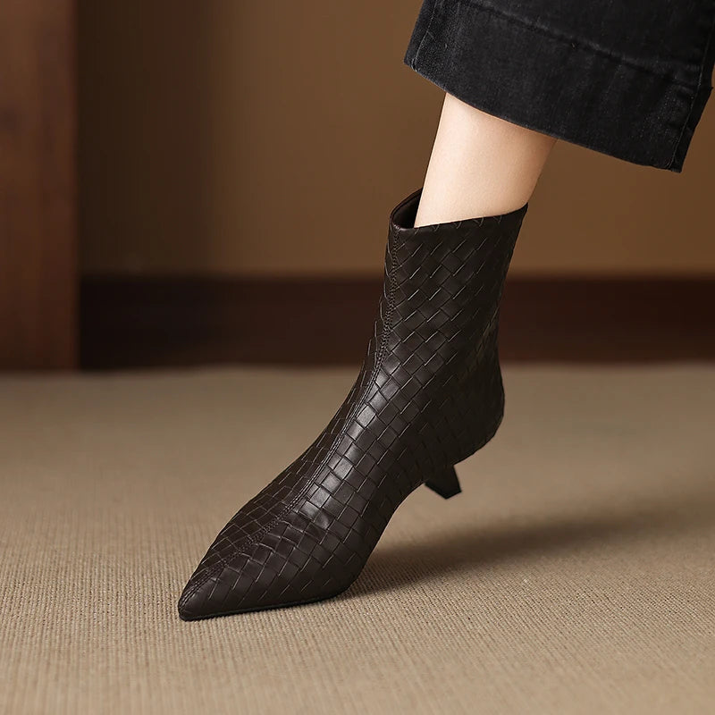 Milano Woven Ankle Boots - London Lake