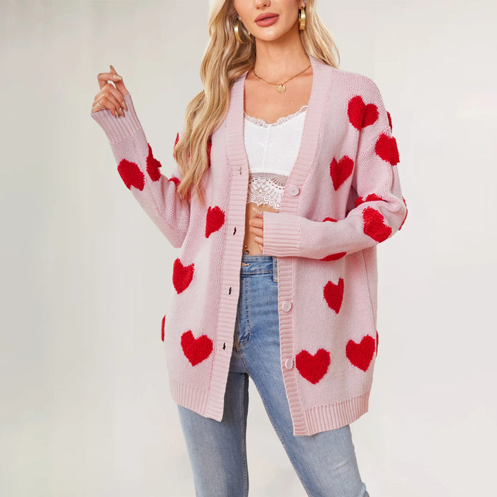 Love Blossom Knit V-Neck Cardigan - London Lake