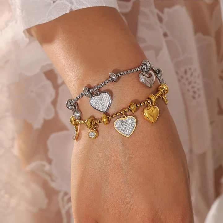 Nova Heart Charm Bracelet - London Lake