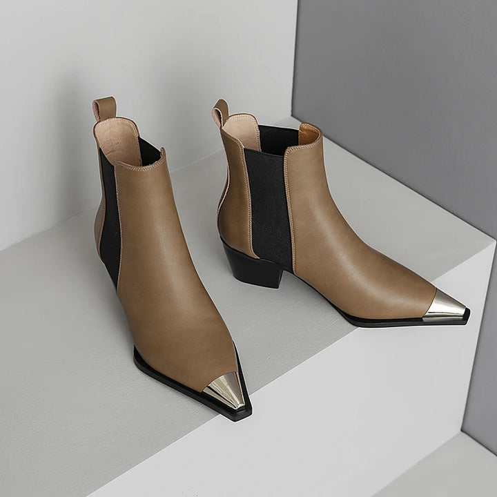 Verona Point Leather Boots - London Lake