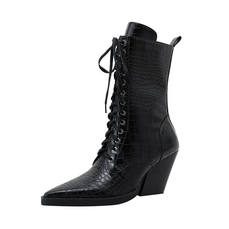 Westline Lace-Up Leather Boots - London Lake