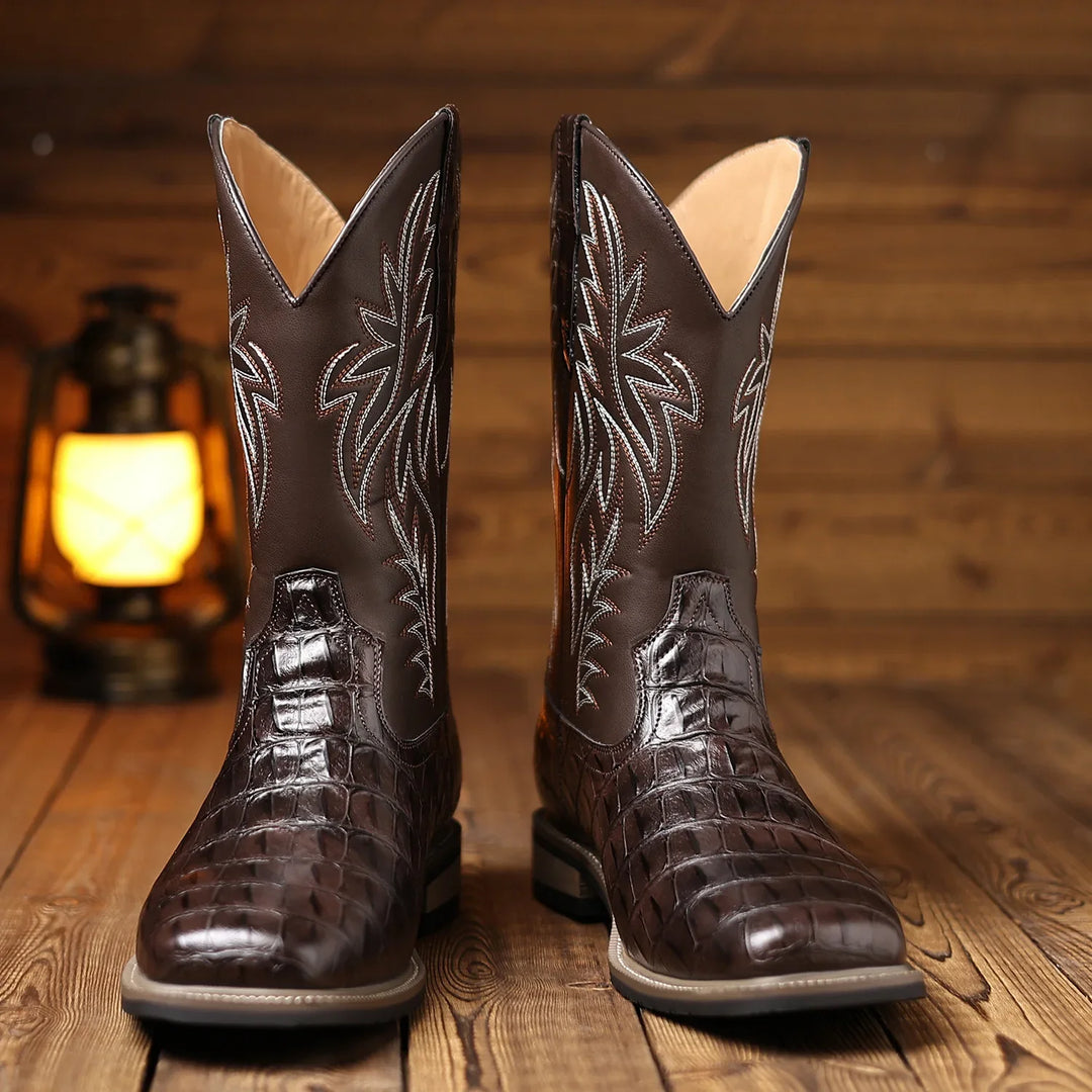 Heritage Croc Leather Boots - London Lake