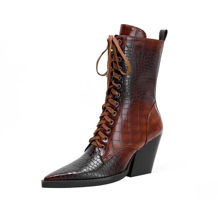 Westline Lace-Up Leather Boots - London Lake