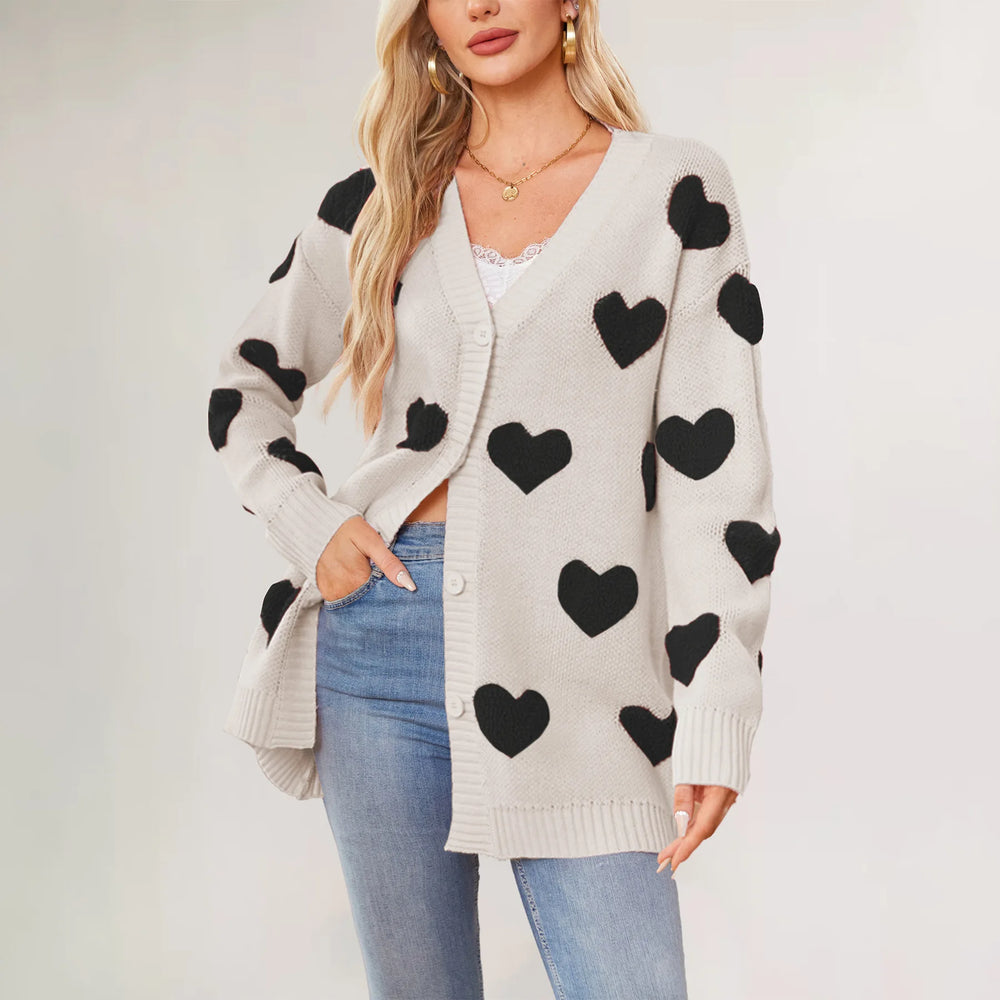 Love Blossom Knit V-Neck Cardigan - London Lake