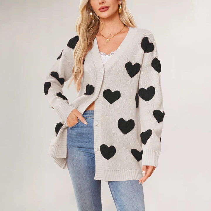 Love Blossom Knit V-Neck Cardigan - London Lake