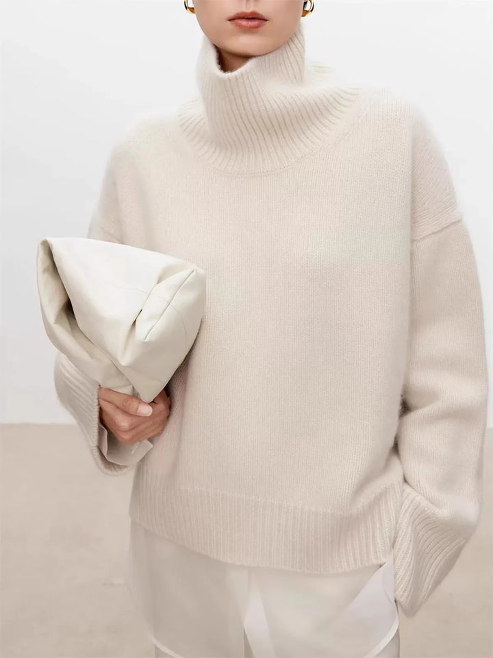 Oversized Turtleneck Cashmere Sweater - London Lake