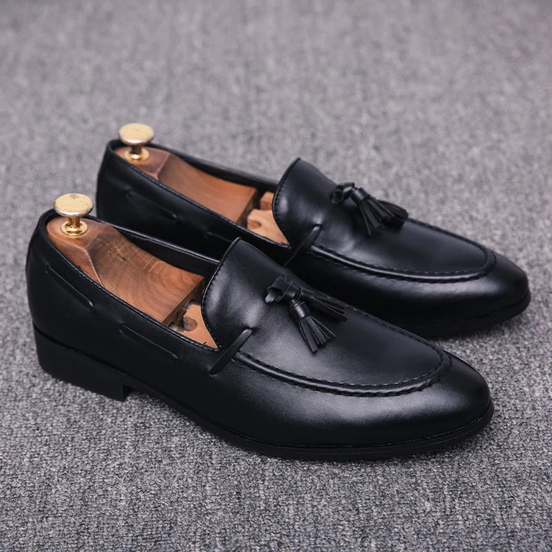 Salvatore Tassel Leather Loafers - London Lake