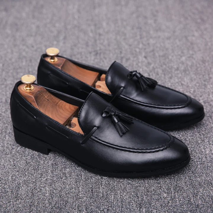 Salvatore Tassel Leather Loafers - London Lake