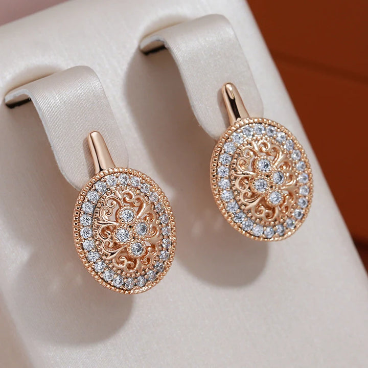 Amour Crest Oval Drop Earrings - London Lake