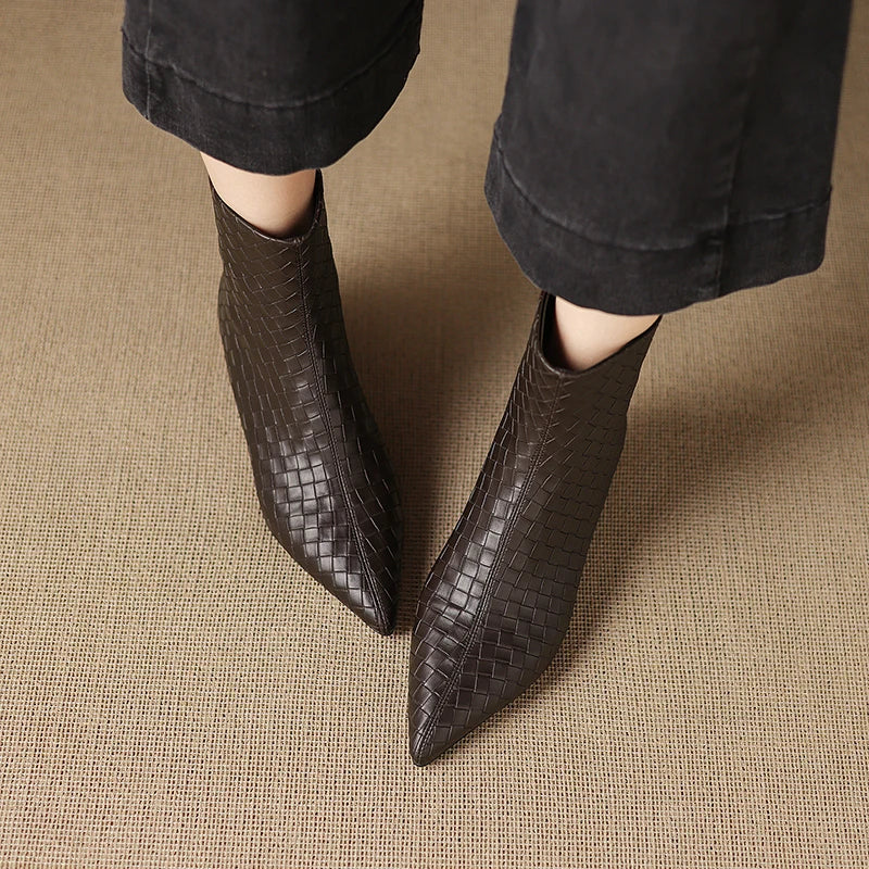 Milano Woven Ankle Boots - London Lake