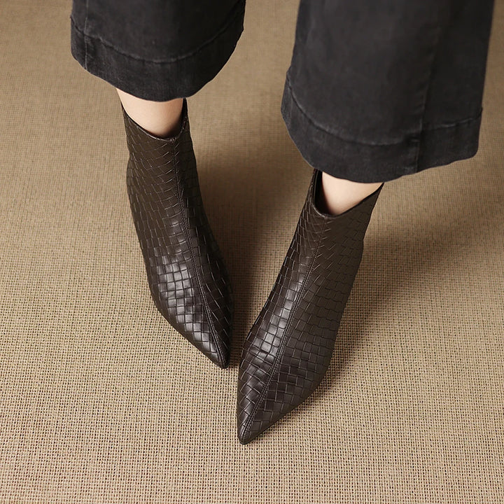 Milano Woven Ankle Boots - London Lake