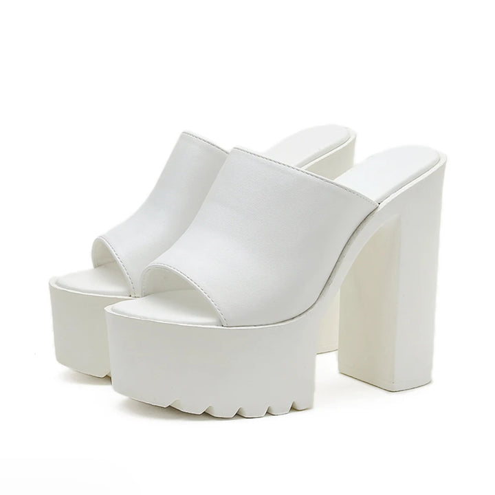 Stella Semi-Shine Wedge Mules - London Lake