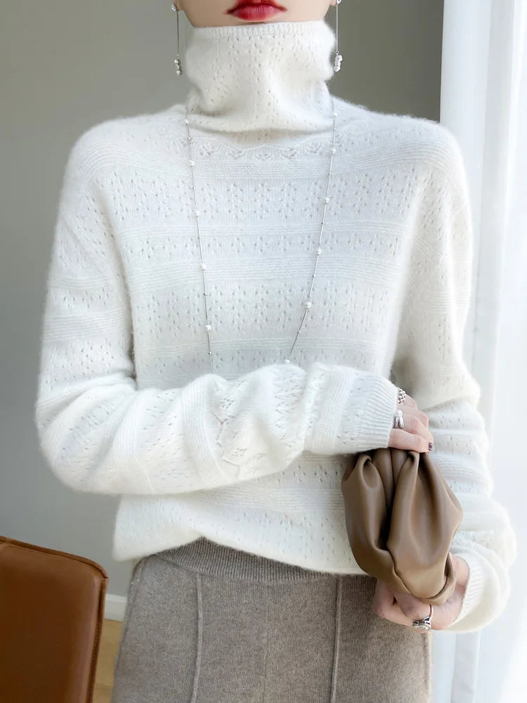 Camille Wool Knitted Sweater - London Lake