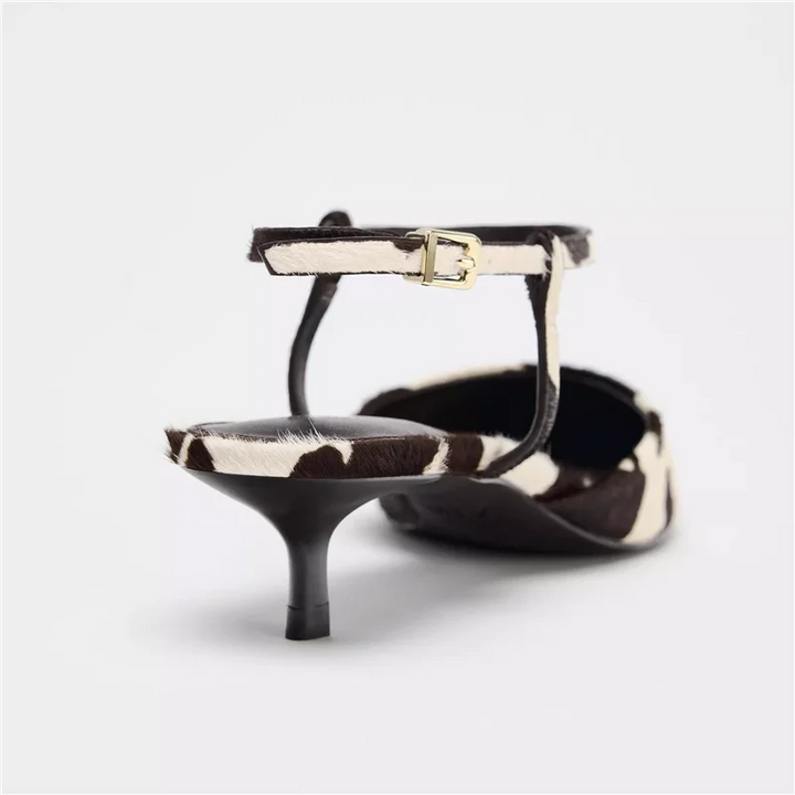 Leather Cowhide Slingback Heels - London Lake