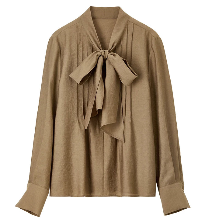 Georgette Tie Neck Blouse - London Lake