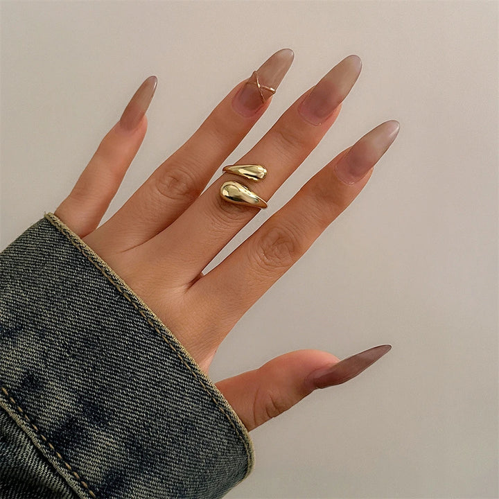 Fluid Arc Bracelet & Ring Set - London Lake