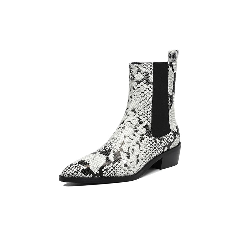 Aspen Snakeskin Leather Boots - London Lake