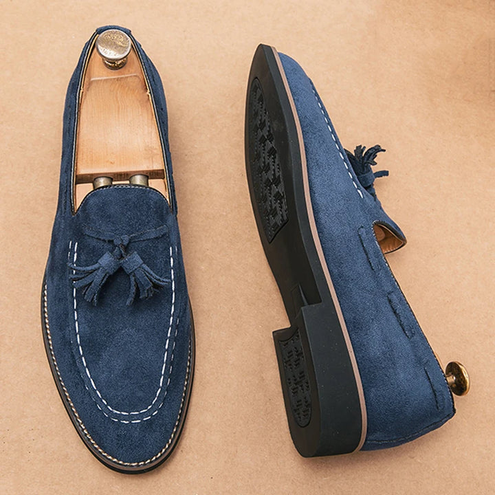 Belmont Tassel Suede Loafers - London Lake