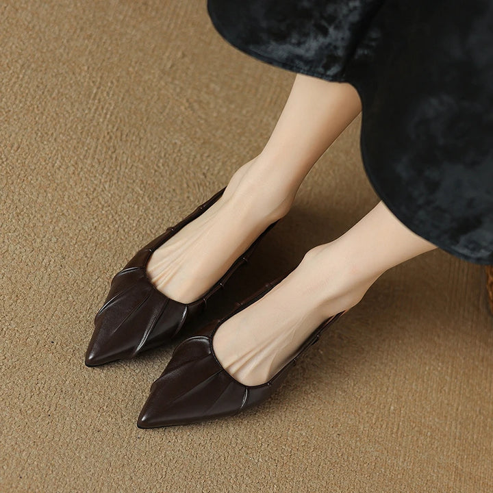 Palermo Pleat Slingback Heels - London Lake