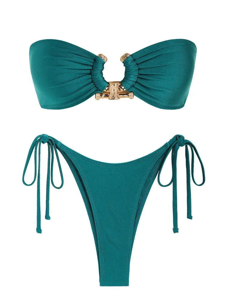 Seline Bandeau Bikini - London Lake
