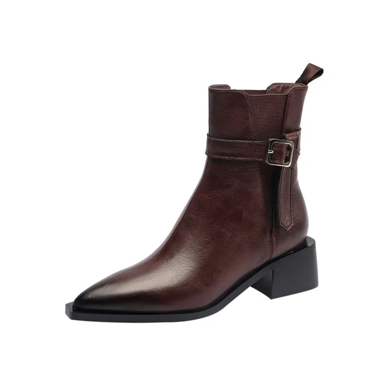 Mayfair Leather Ankle Boots - London Lake
