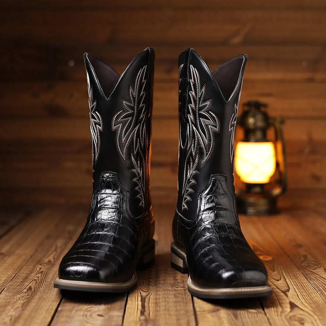 Heritage Croc Leather Boots - London Lake