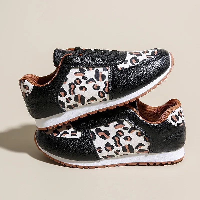 Leopard Print Leather Sneakers - London Lake