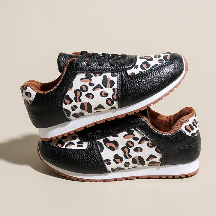 Leopard Print Leather Sneakers - London Lake