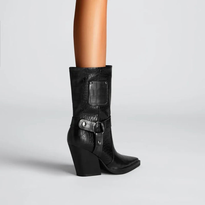 Westline Buckle Ankle Boots - London Lake