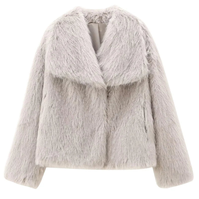 Alpine Grace Faux Fur Coat - London Lake