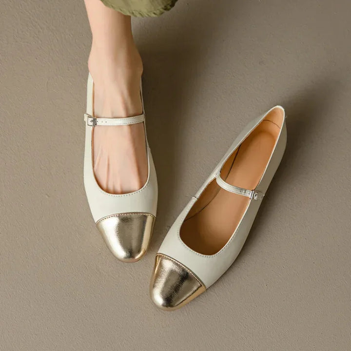 Margaux Genuine Leather Flats - London Lake