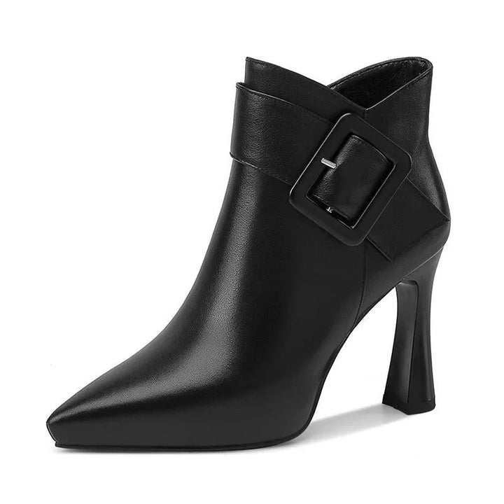 Aveline Buckle Heel Boots - London Lake