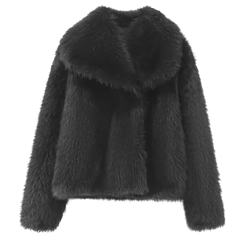 Alpine Grace Faux Fur Coat - London Lake