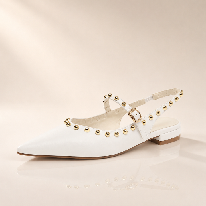 Simone Studded Slingback Flats - London Lake