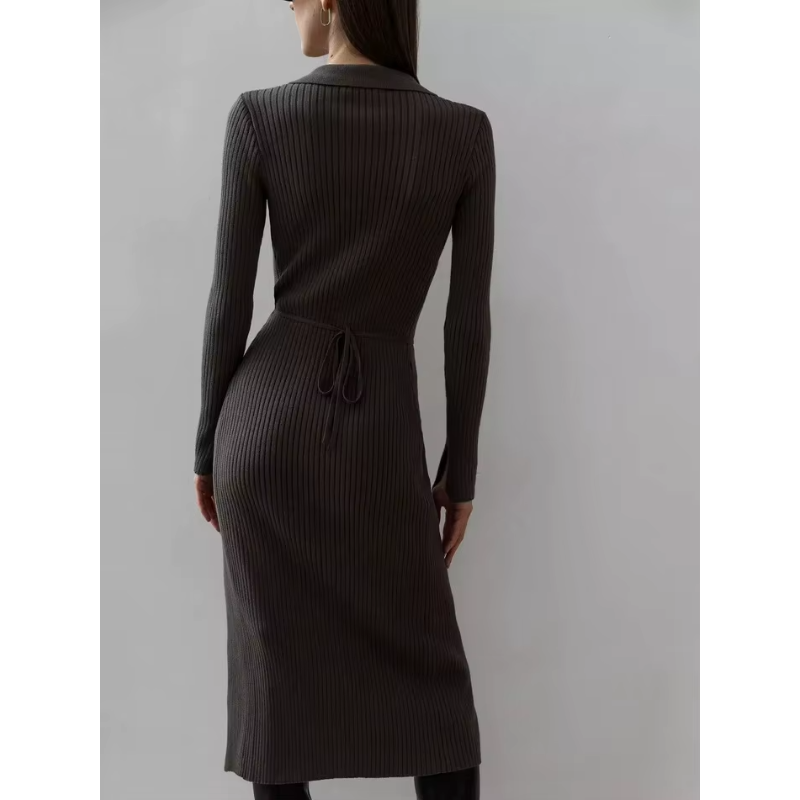 Slim Knitted Midi Dress - London Lake