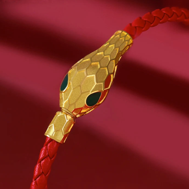 Serpent Leather Wrap Bracelet - London Lake