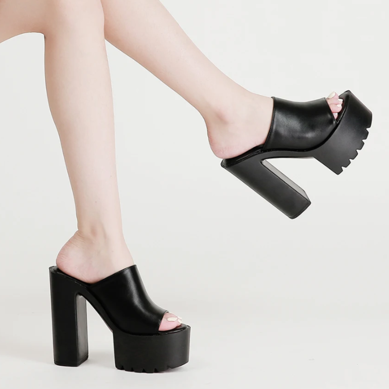 Stella Semi-Shine Wedge Mules - London Lake